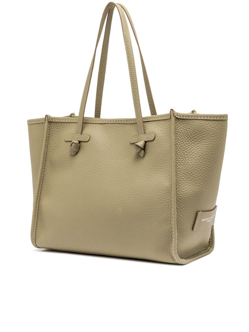 Gianni Chiarini Marcella Rectangular Neutral Pebbled Leather Tote