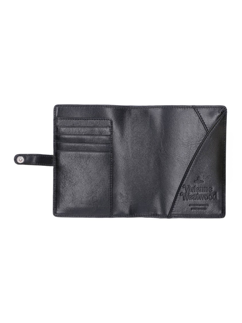 Vivienne Westwood Black Orb Bi-Fold Leather Cardholder