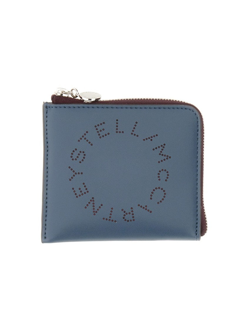 Stella Mccartney Compact Zipped Wallet With Perforated Logo