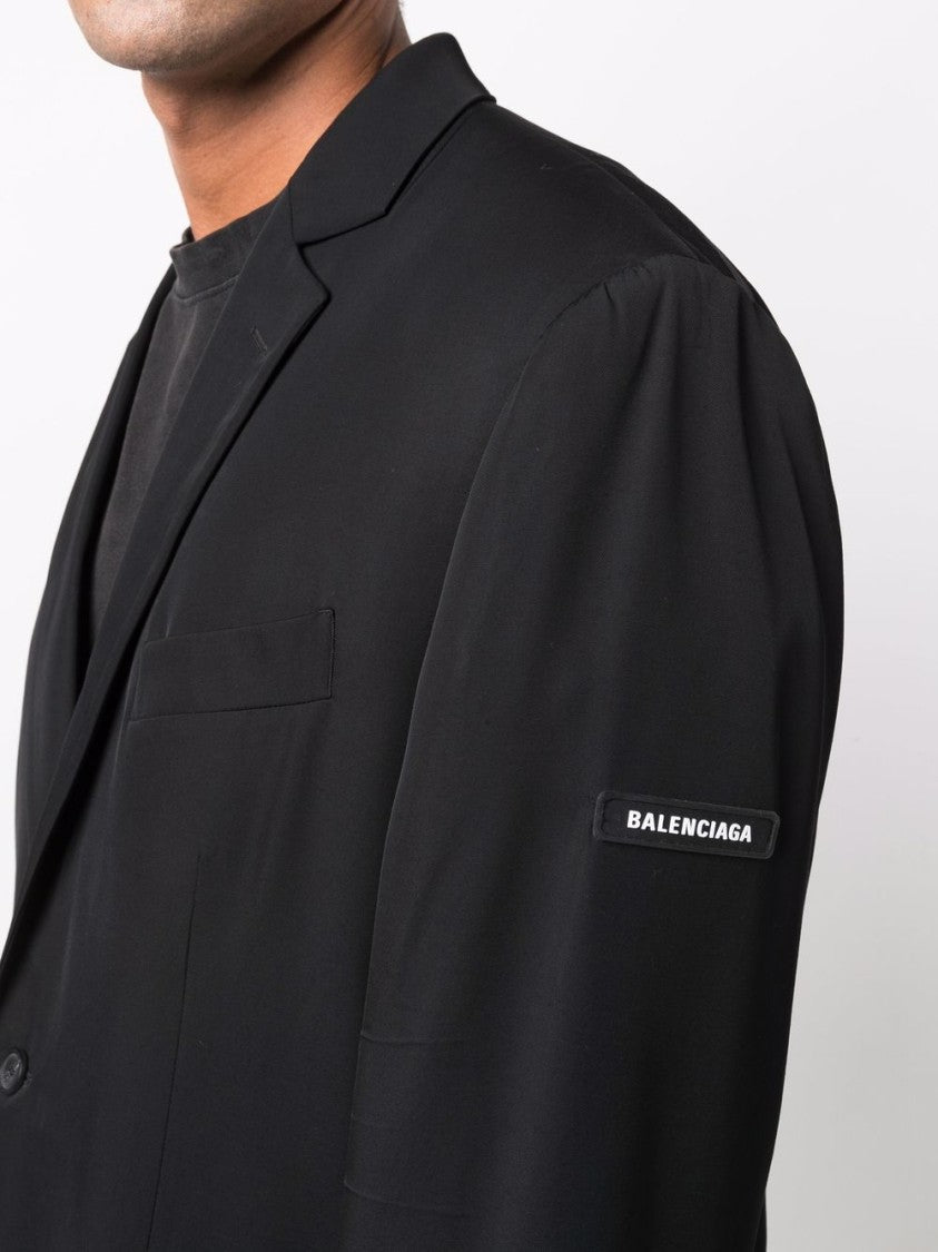 Balenciaga Fluid Viscose Gabardine Jacket With Notch Lapel