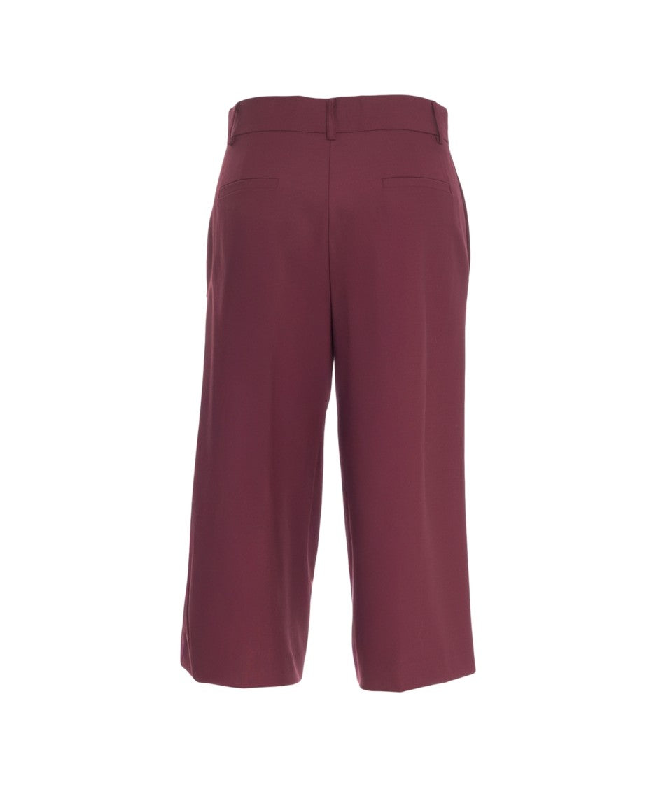 Ottod'ame High-Waisted Wide-Leg Bermuda Shorts With Pleats