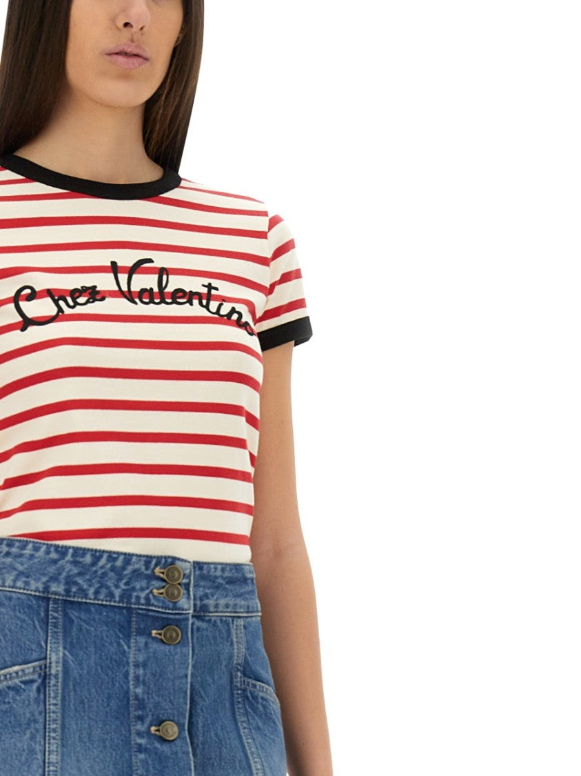 Valentino Striped Cotton Jersey T-Shirt