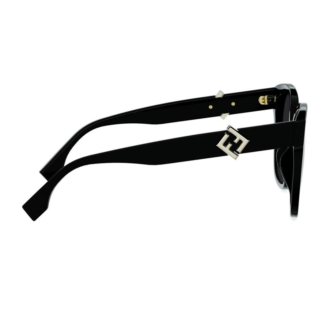 Fendi Black Ff Diamonds Fe40186i Acetate Square Sunglasses
