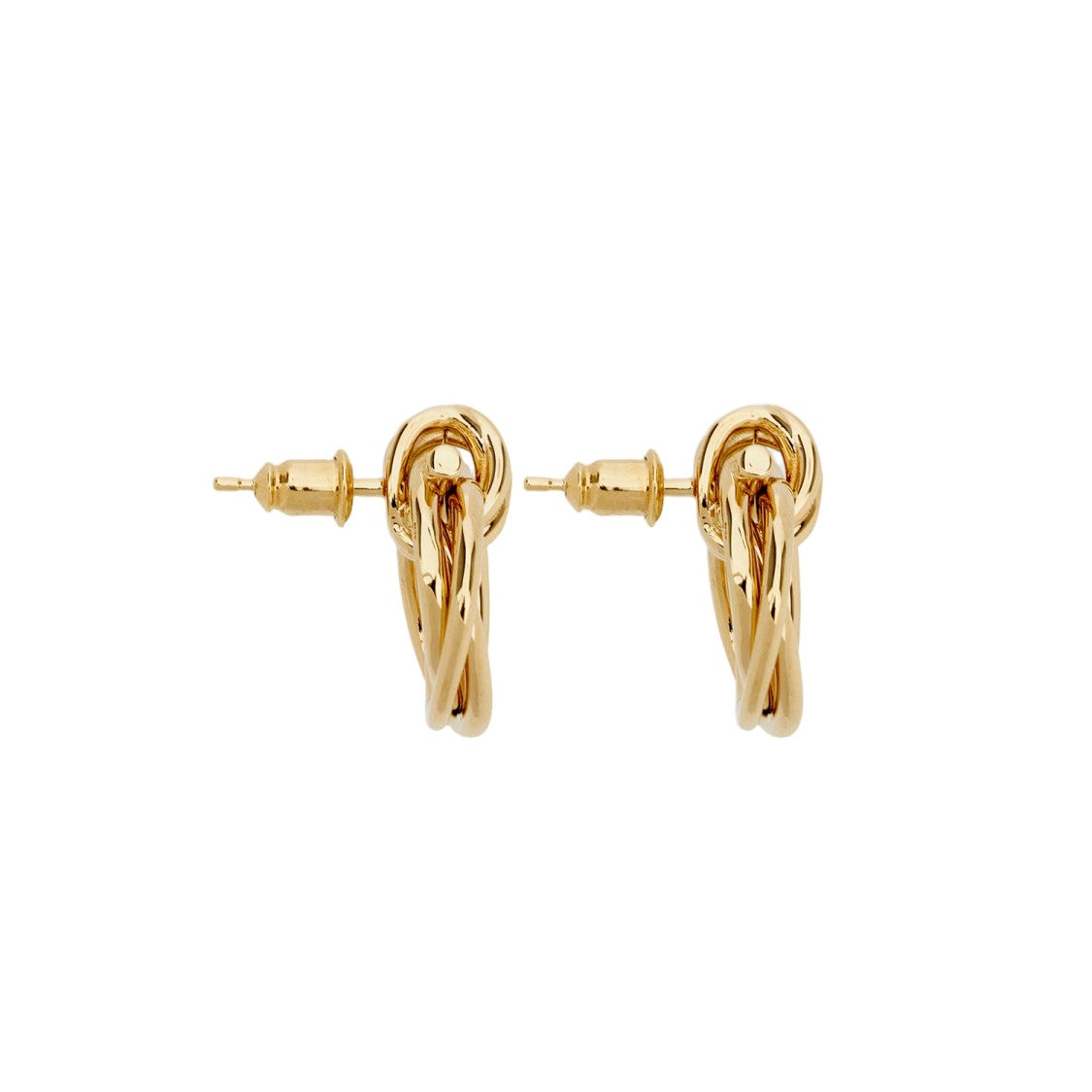 Salvatore Ferragamo Torchon Knot Brass Earrings With Gold Finish