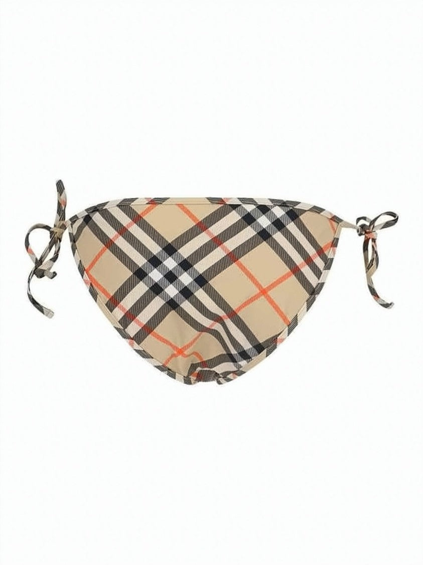 Burberry Classic Check Pattern Bikini Bottom With Adjustable Side Ties