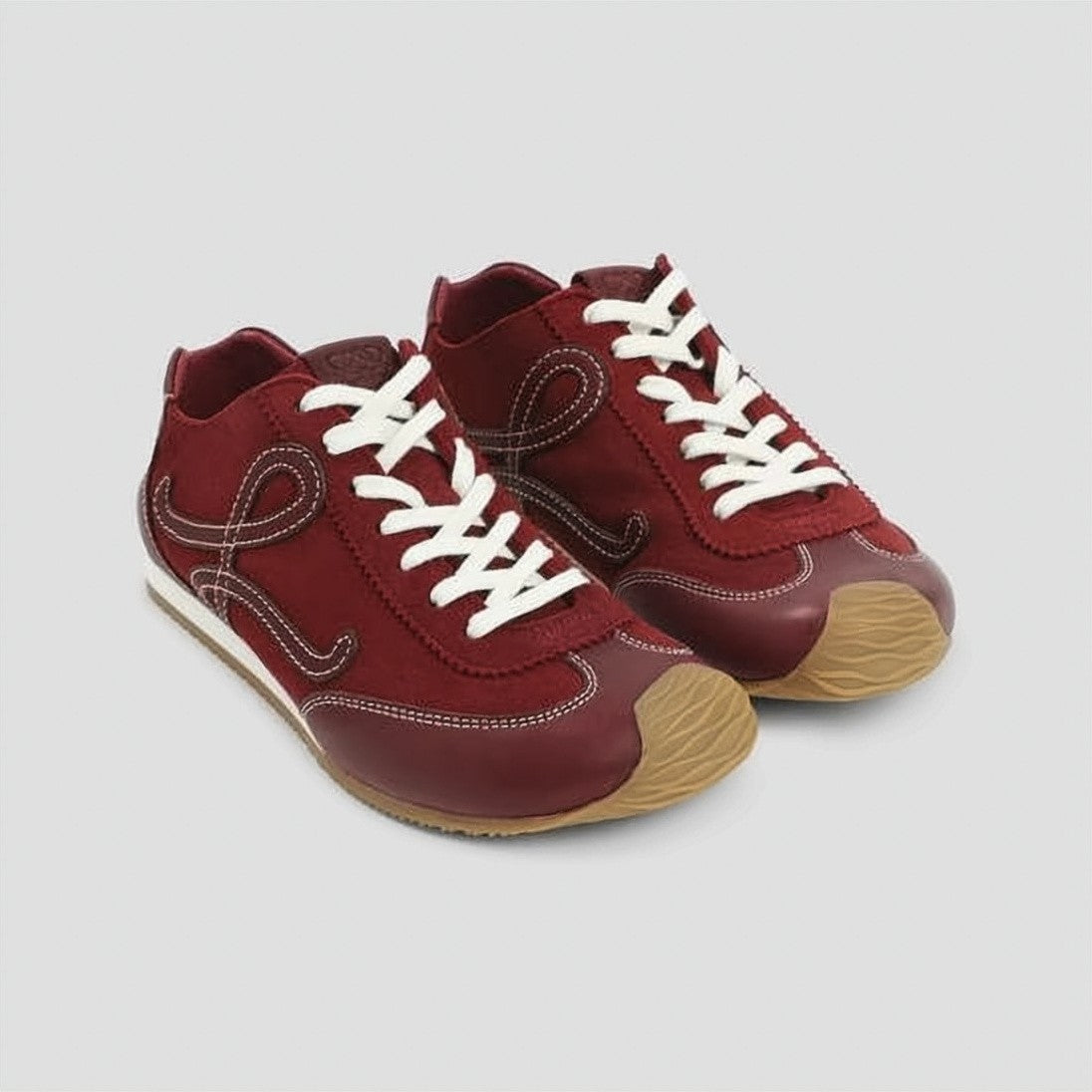 Loewe Sleek Burgundy Sneakers