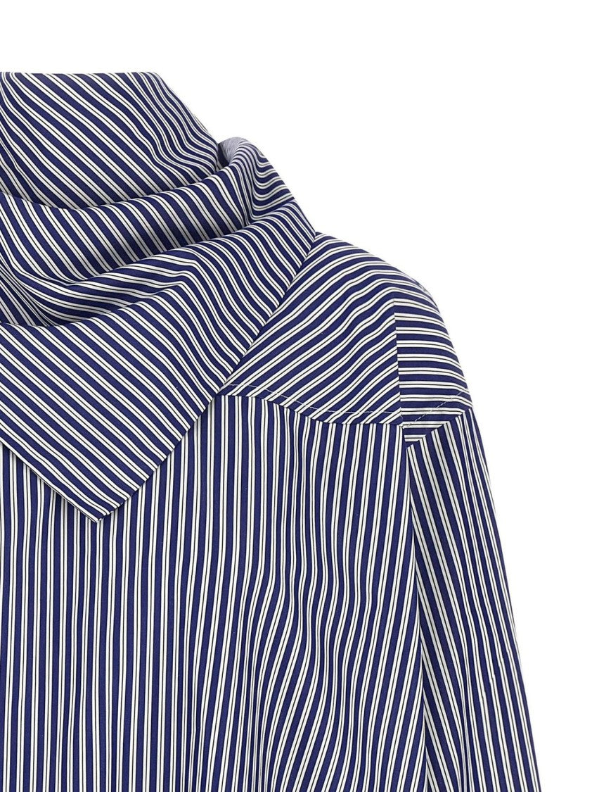 Ami Paris Bandana-Inspired Striped Blouse In Breathable Cotton