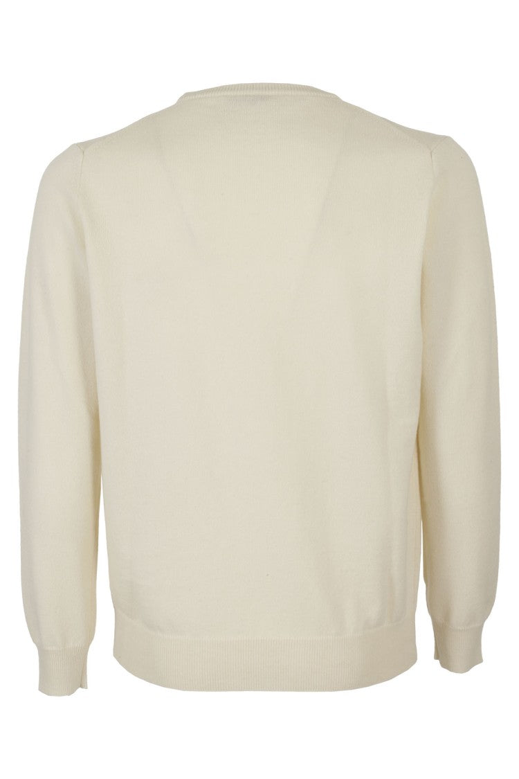 Kangra White Crewneck Cashmere Sweater