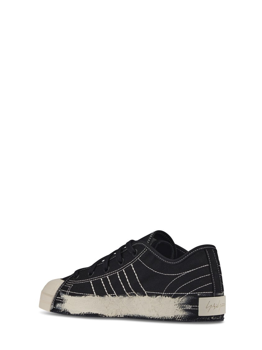 Y-3 Black Textile Sneakers With Distressed Sole