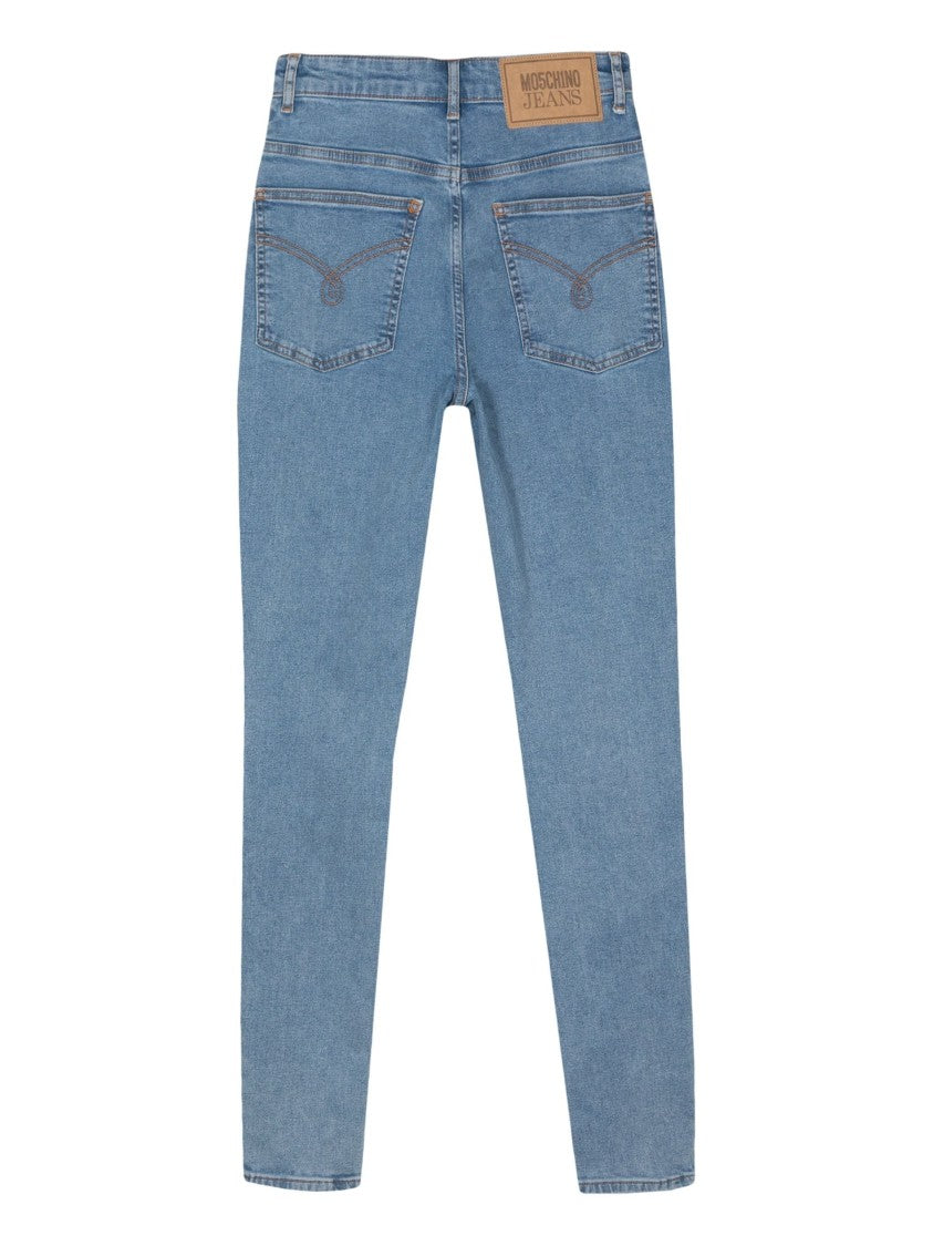 Moschino Blue Mid-Rise Skinny Jeans