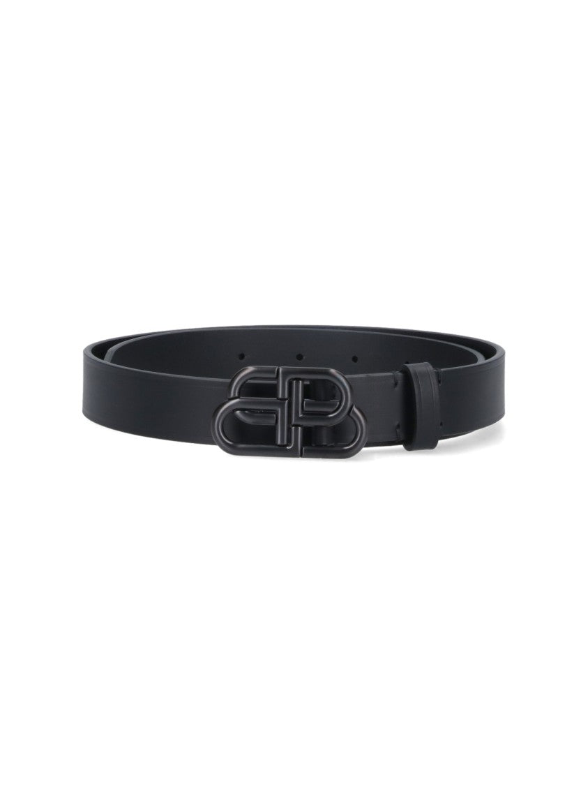 Balenciaga "Bb" Thin Belt Black