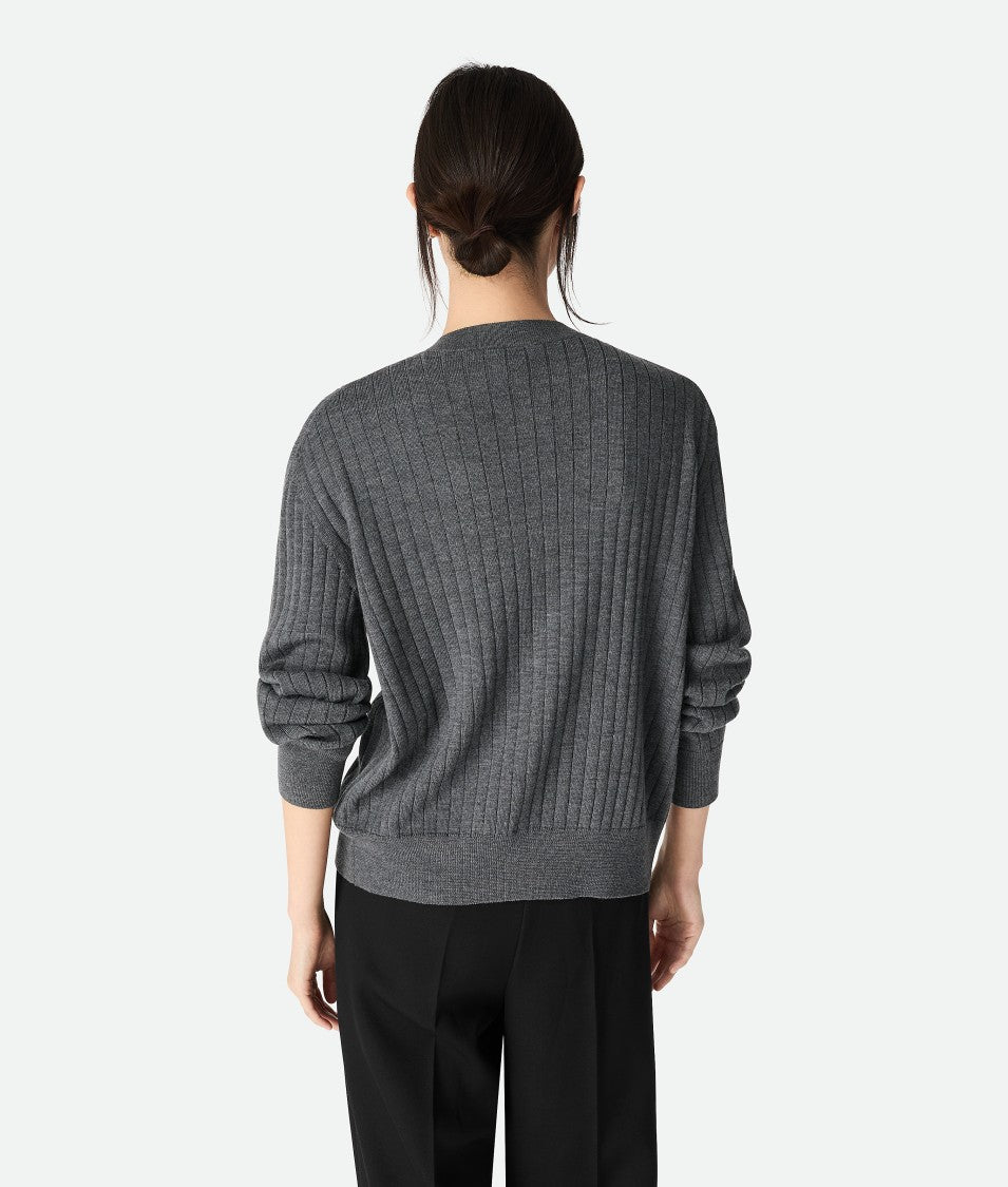 Bottega Veneta Ribbed Knit Sweater With Button-Down Front