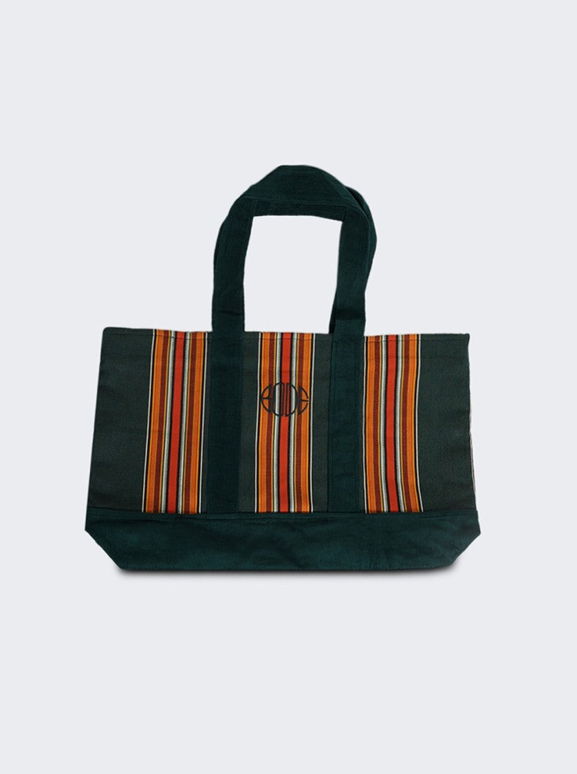 Bode Parakeet Stripe Tote Bag Green Multicolor