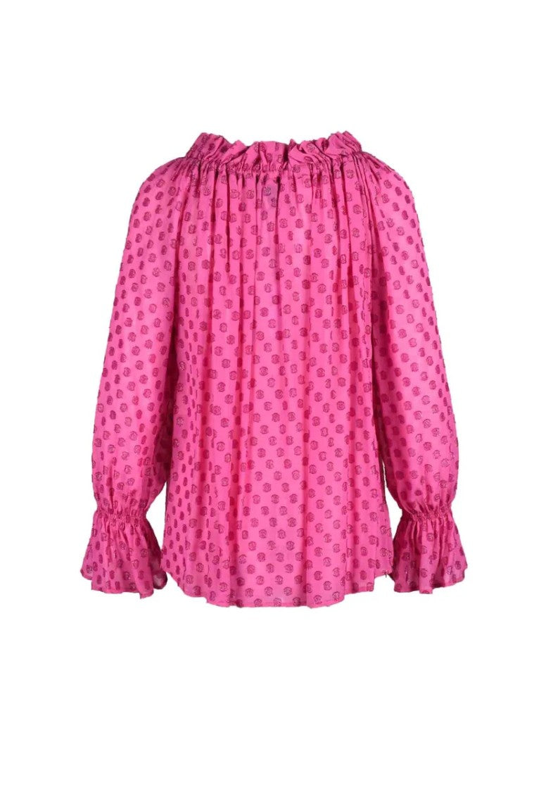 L Autre Chose Fluid Drape Blouse With Gathered Neckline
