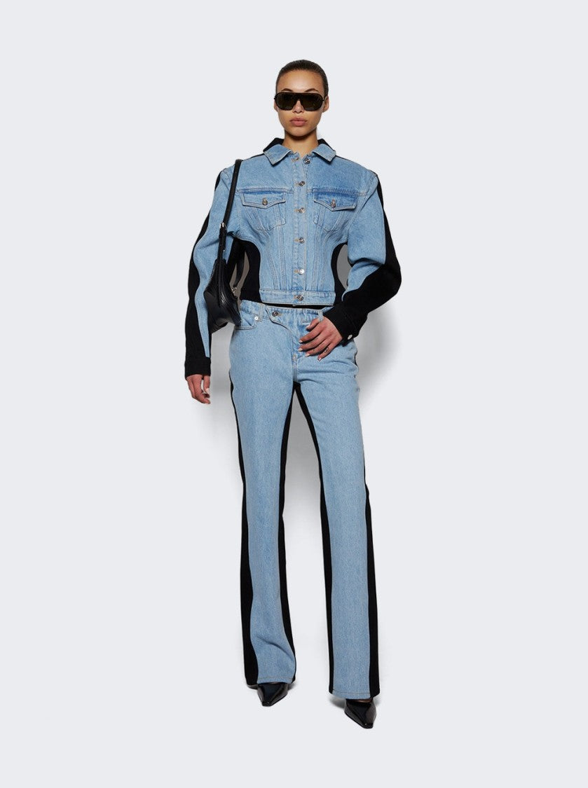 Mugler Bi-Color Straight Leg Jeans