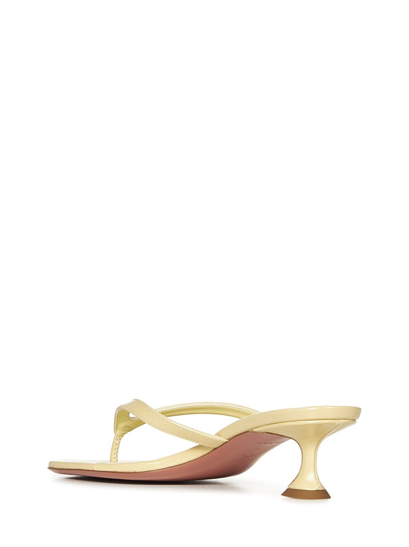 Amina Muaddi Juliette Sand Patent Thong Sandals