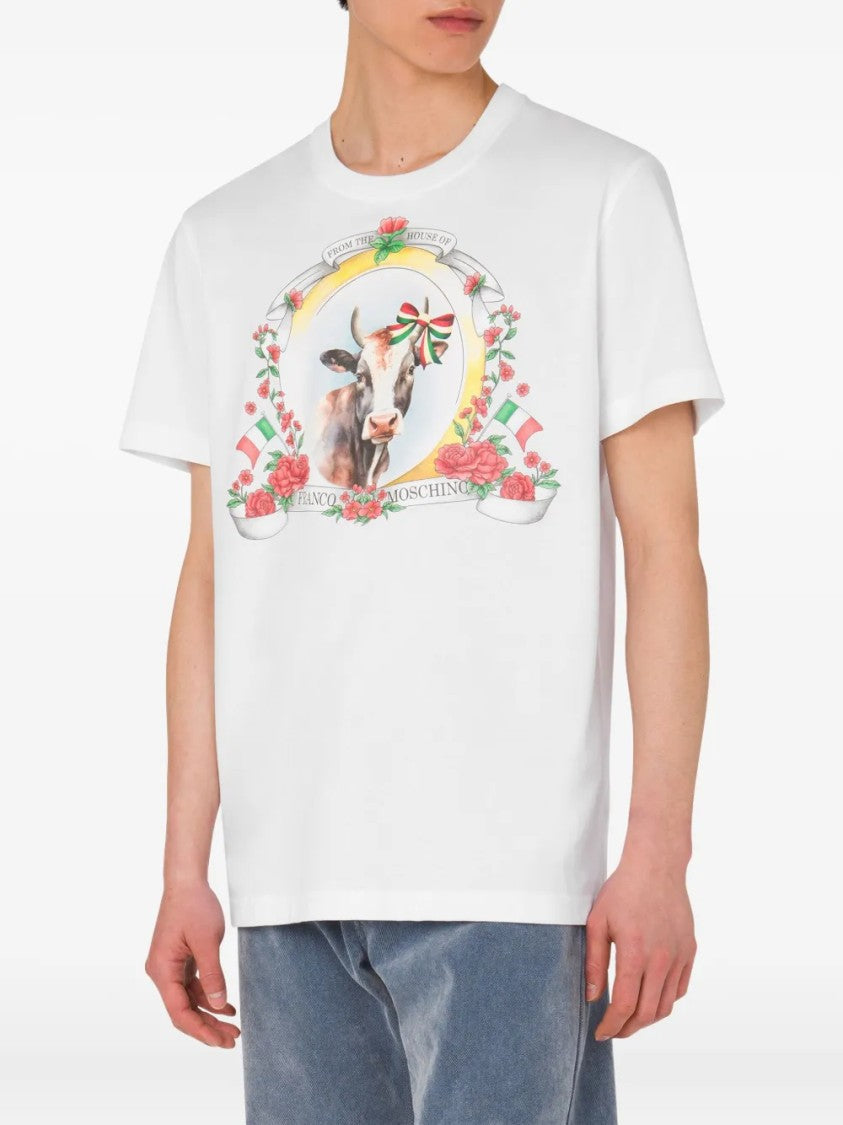 Moschino Minimalist White T-Shirt With Standard Fit