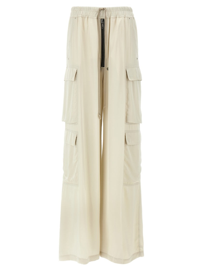 Rick Owens Wide-Leg Cargobelas Pants With Adjustable Drawstring Waist
