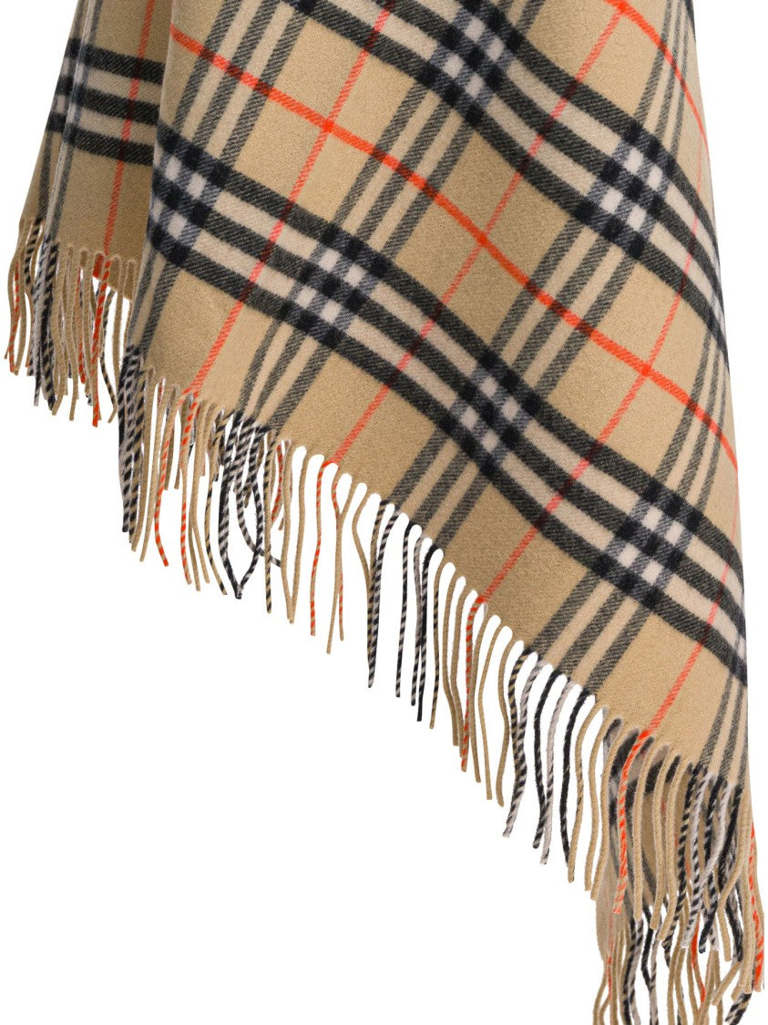 Burberry "Check" Wool And Cashmere Cape
