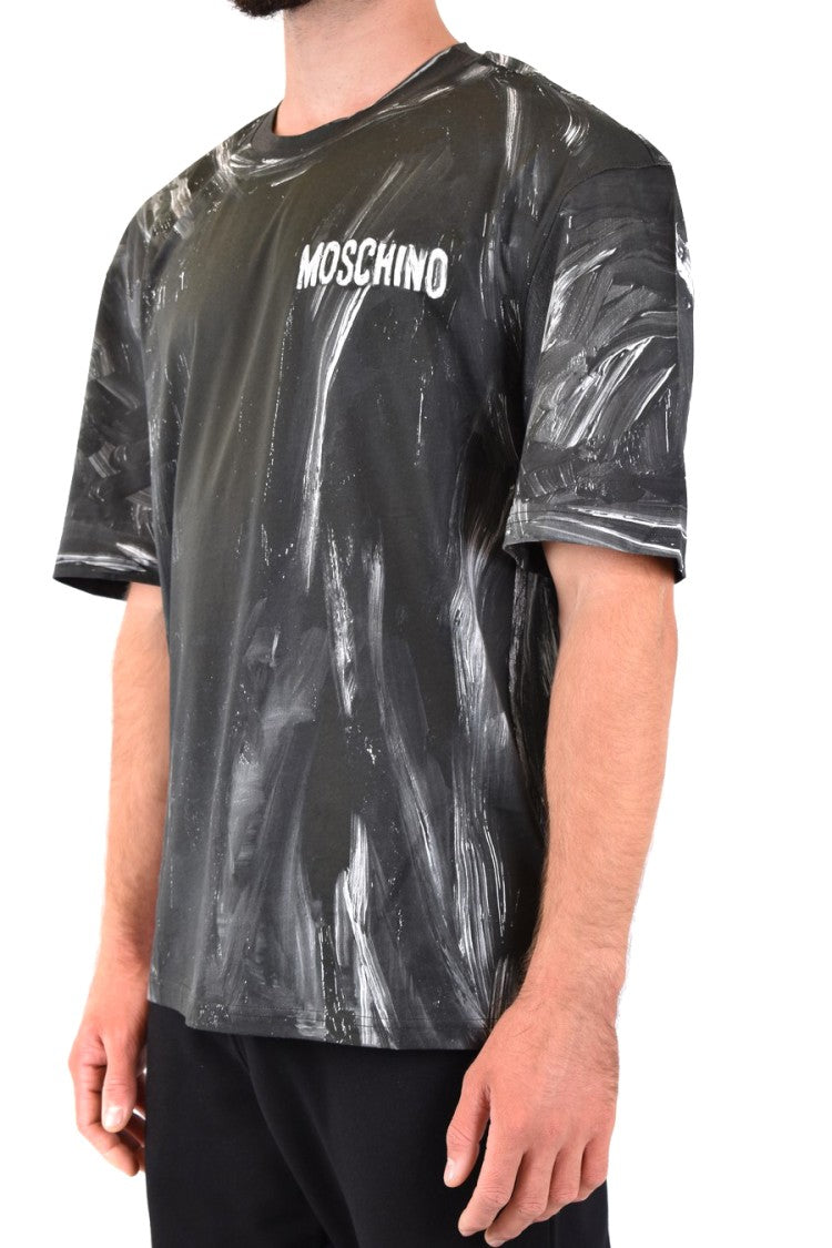 Moschino Black Logo Printed Cotton T-Shirt