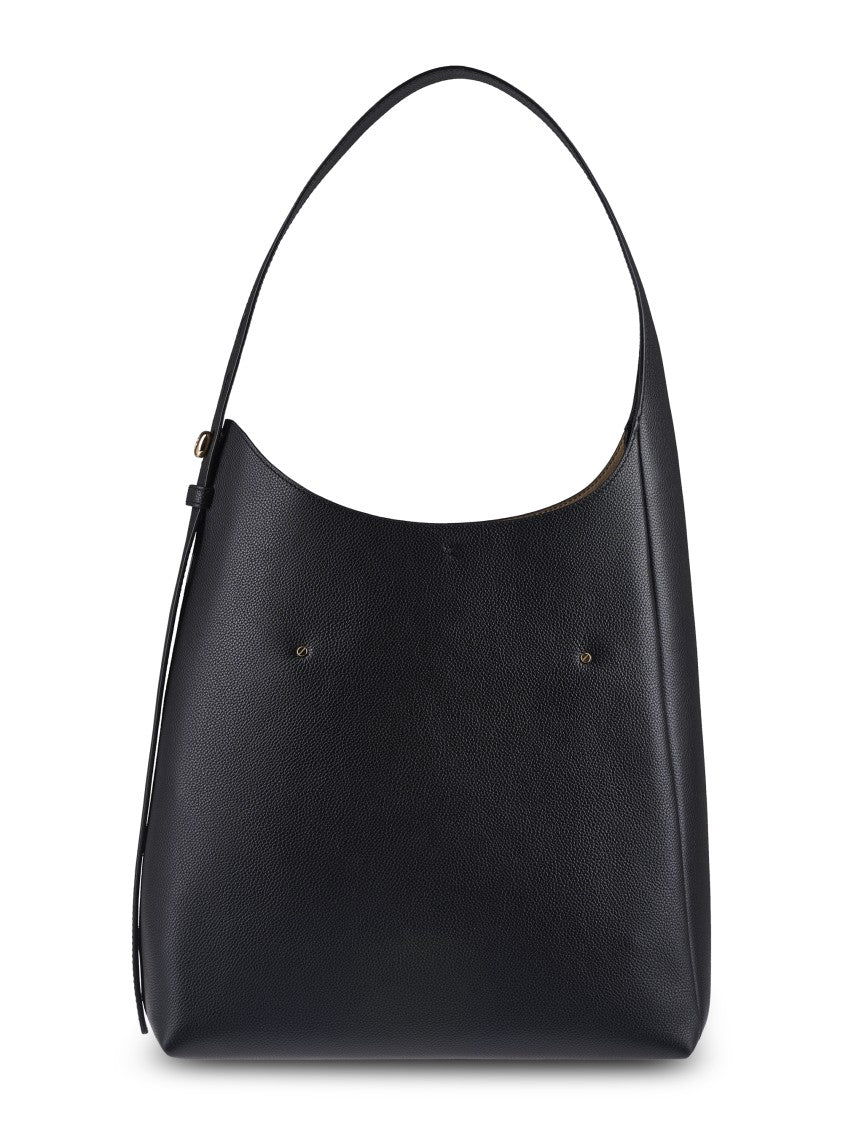 Tory Burch Romy Hobo Bag With Textured Leather And Gold Accents