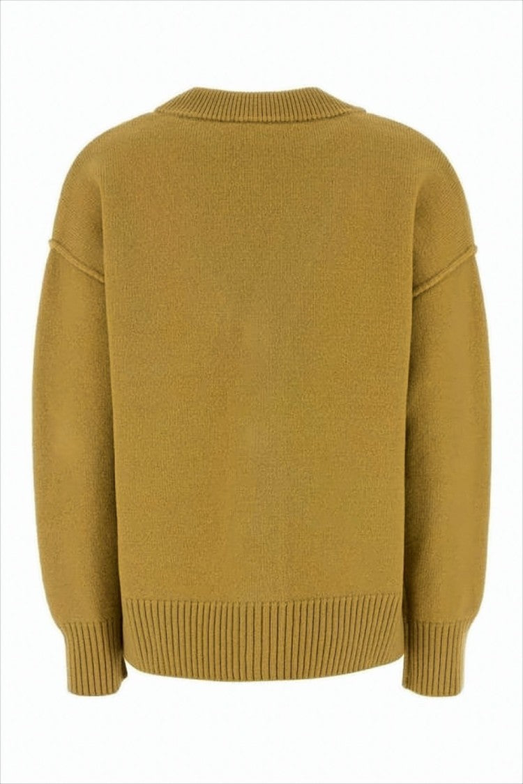 Ami V-Neck Wool Cardigan With Button-Down Front