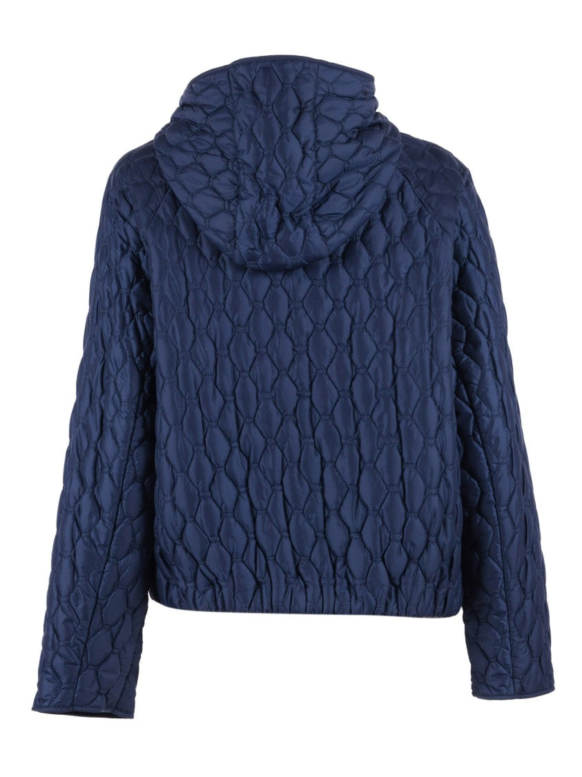 Duno Diamond Pattern Hooded Quilted Down Jacket