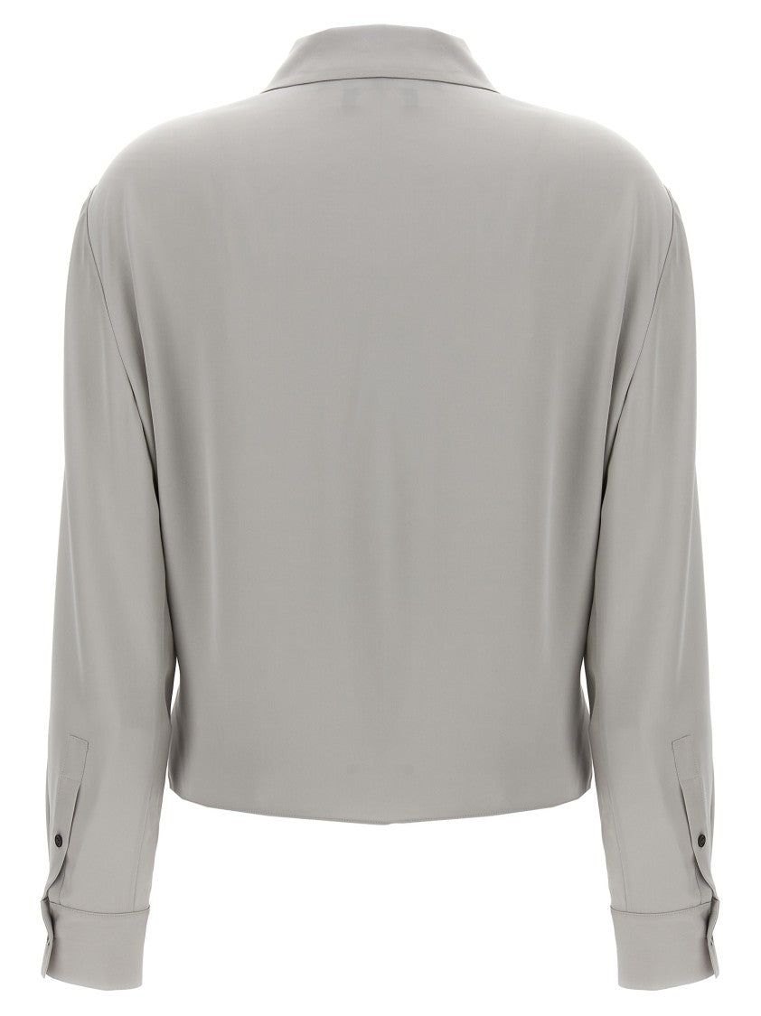 Theory 'Pk Label Wrap' Blouse