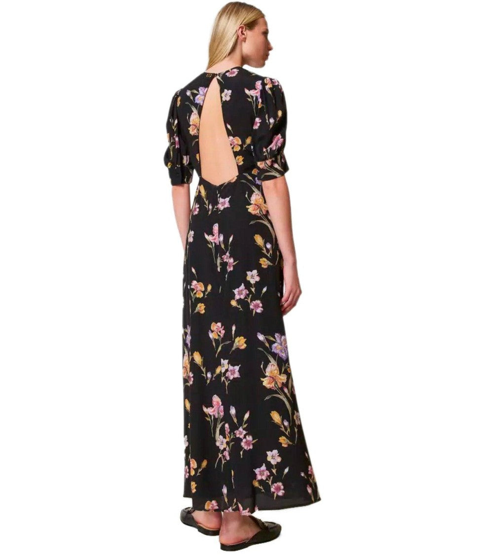 Twin-Set Black Floral Long Dress