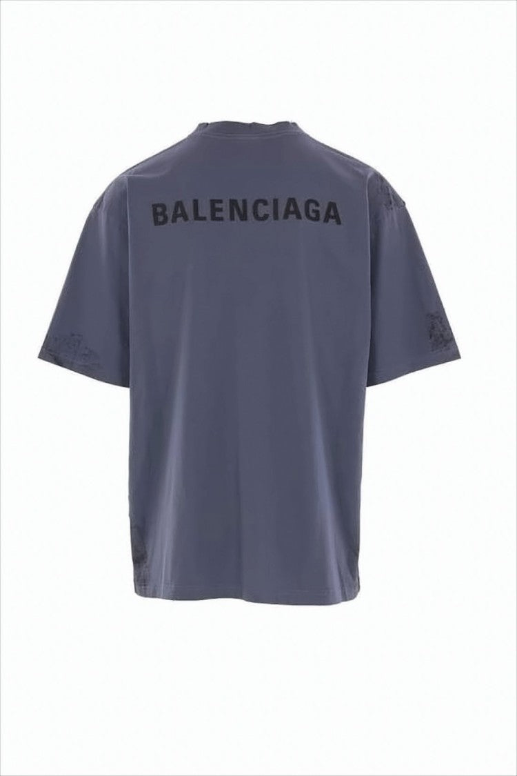 Balenciaga Relaxed Fit Cropped Cotton T-Shirt With Signature Embroidery