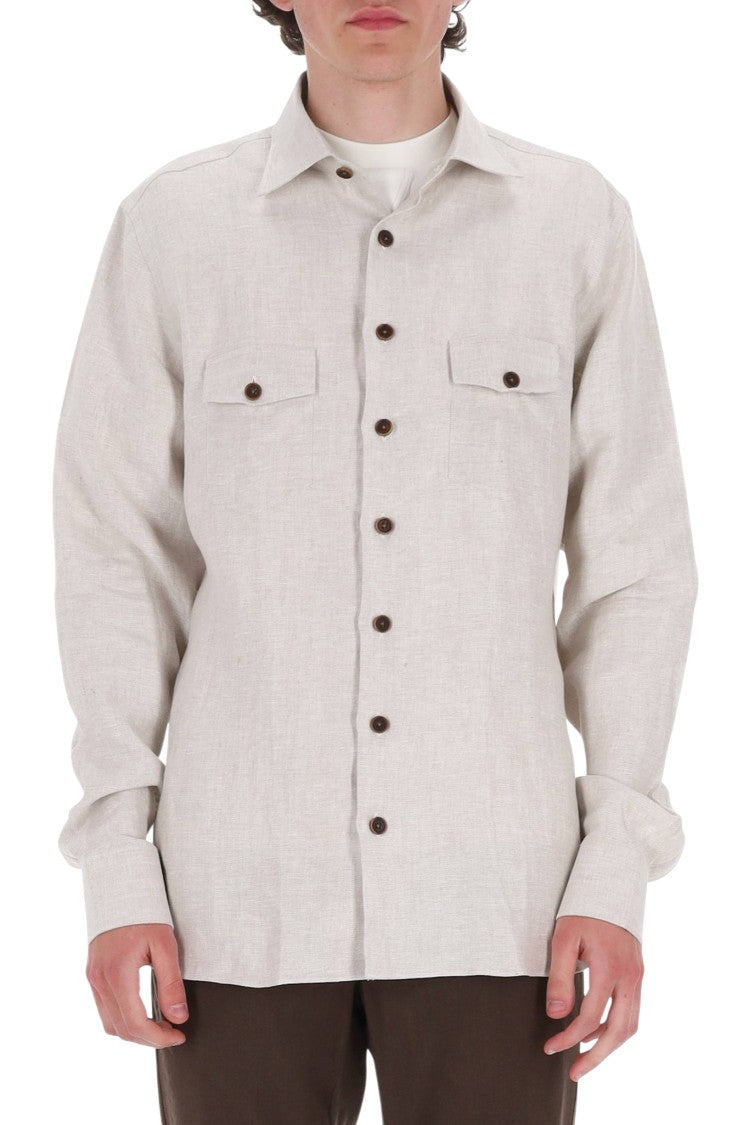 Borriello Ecru Nigel Linen Overshirt