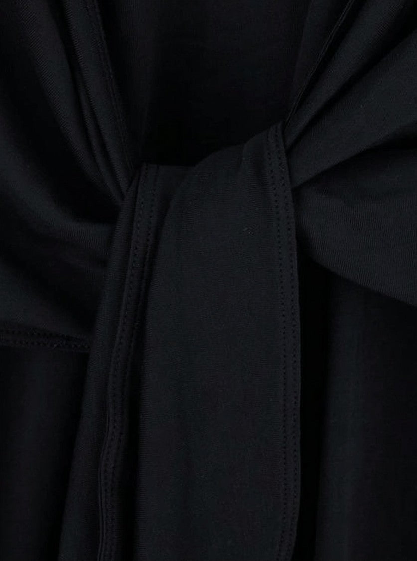 Totême Midi Dress With Front Knot Detail In Soft Cotton