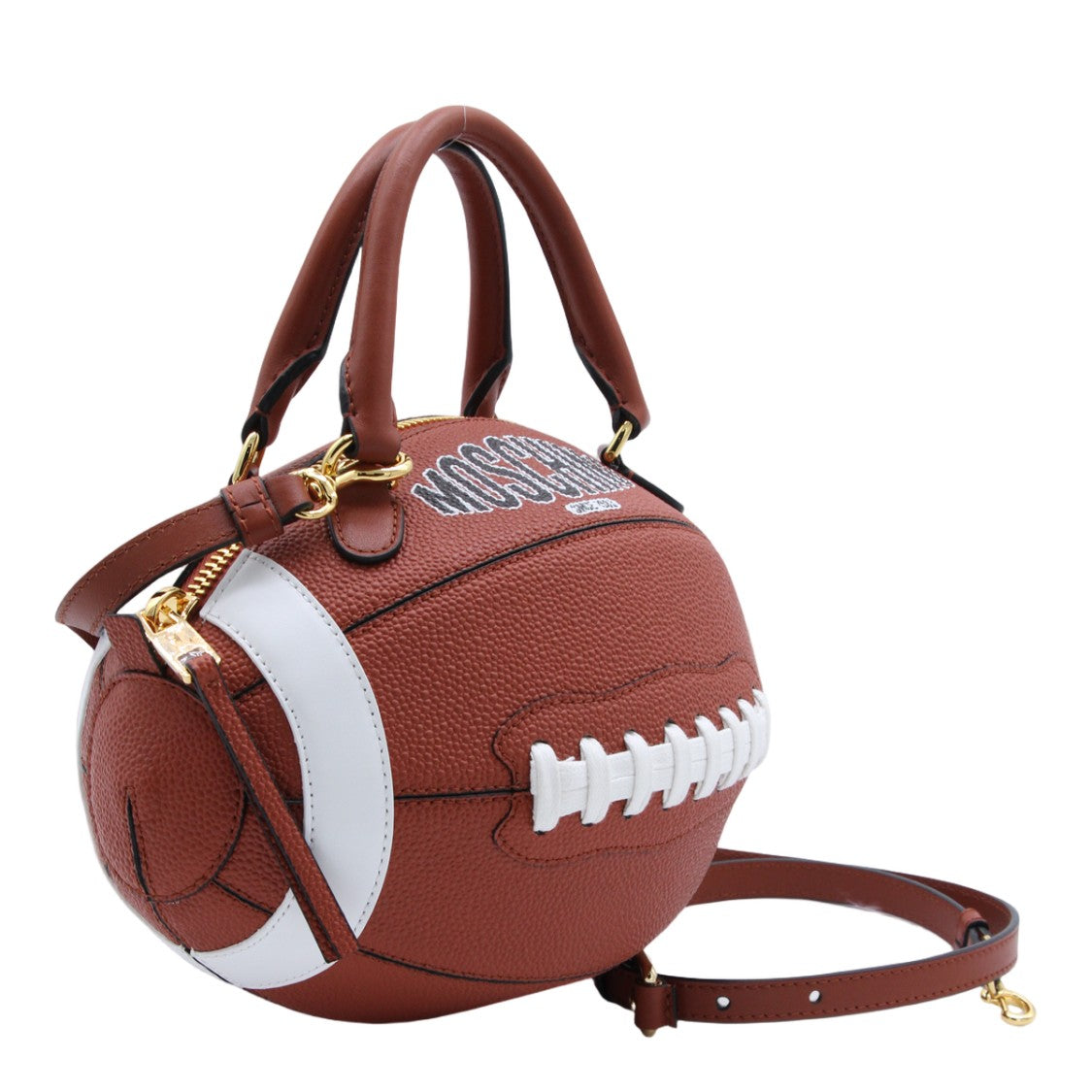 Moschino American Football-Shaped Brown Handbag