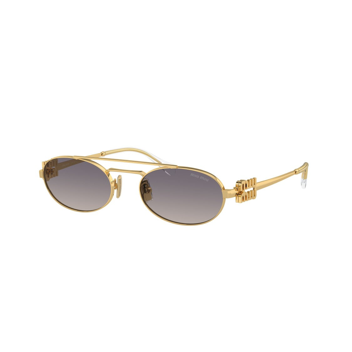 Miu Miu 0Mu 54Zs Oval Gold-Toned Metal Sunglasses