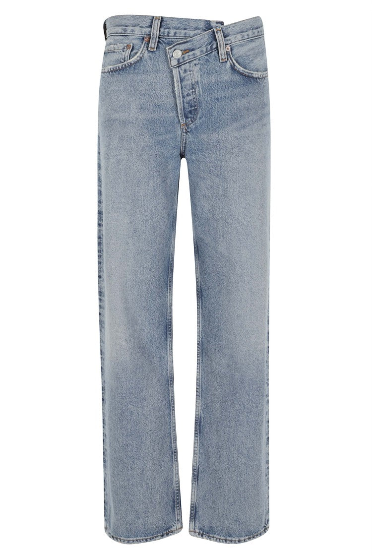 Agolde Indigo Arc Criss Cross Criss-Cross-Waist Cotton Jeans