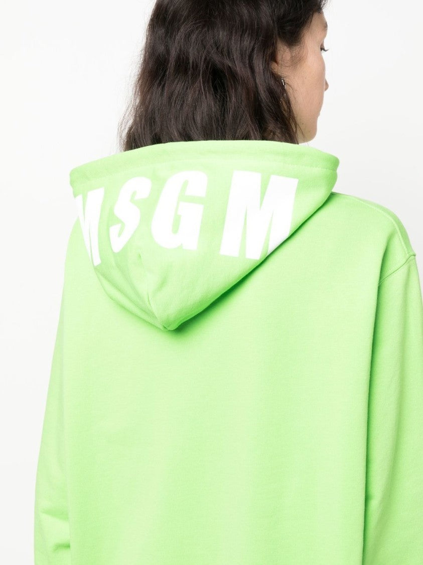 Msgm Logo-Print Hooded Jumper Dress