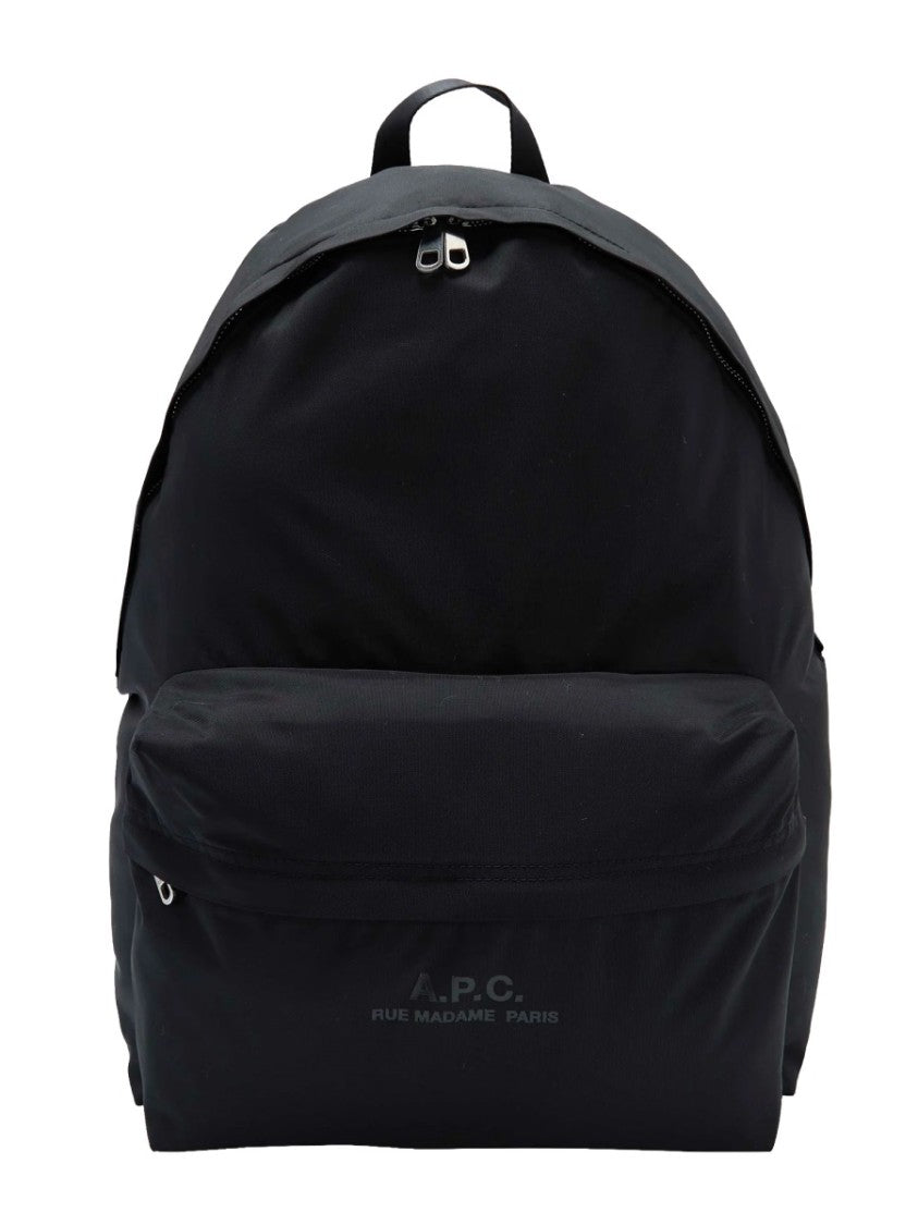 A.P.C. Black Double Zipper Polyamide Backpack