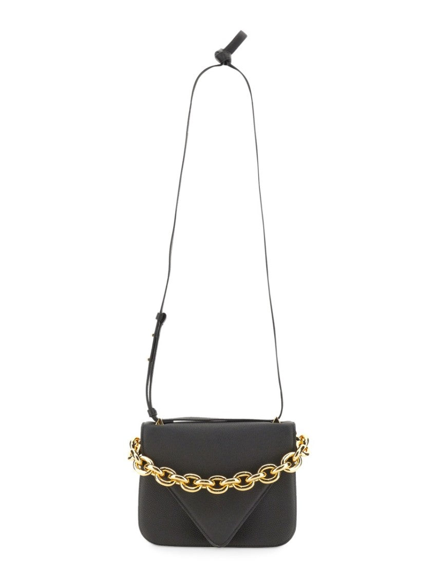 Bottega Veneta Suede Shoulder Bag With Extralarge Chain Handle