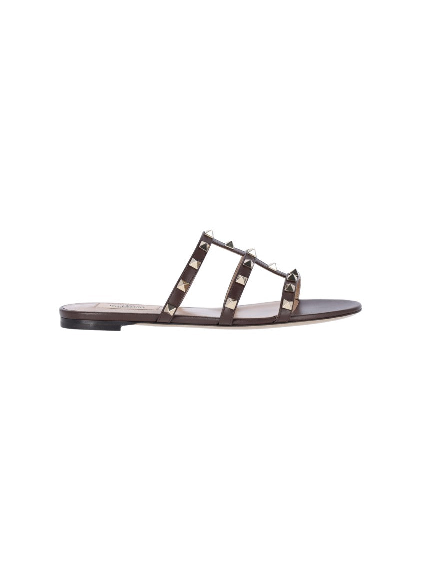 Valentino Garavani "Rockstud" Sandals – Brown