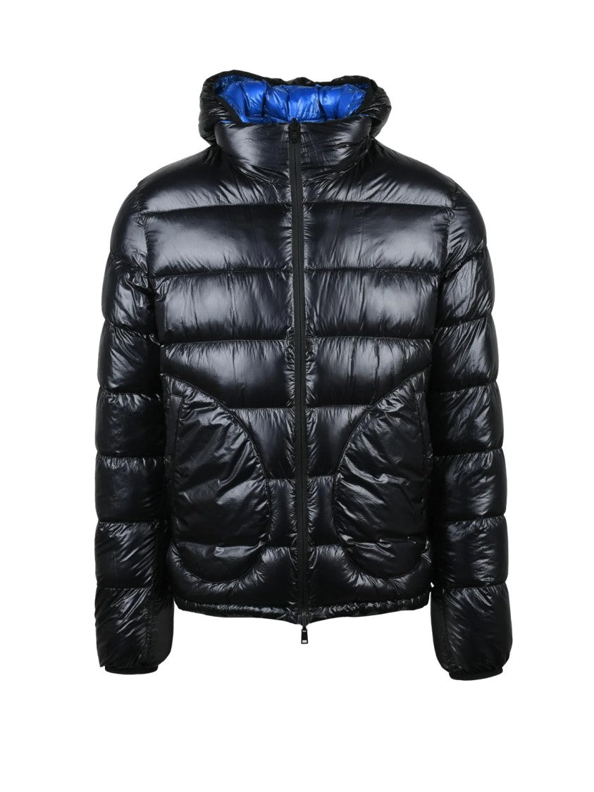 Herno Blue Reversible Glossy Polyamide Down Jacket