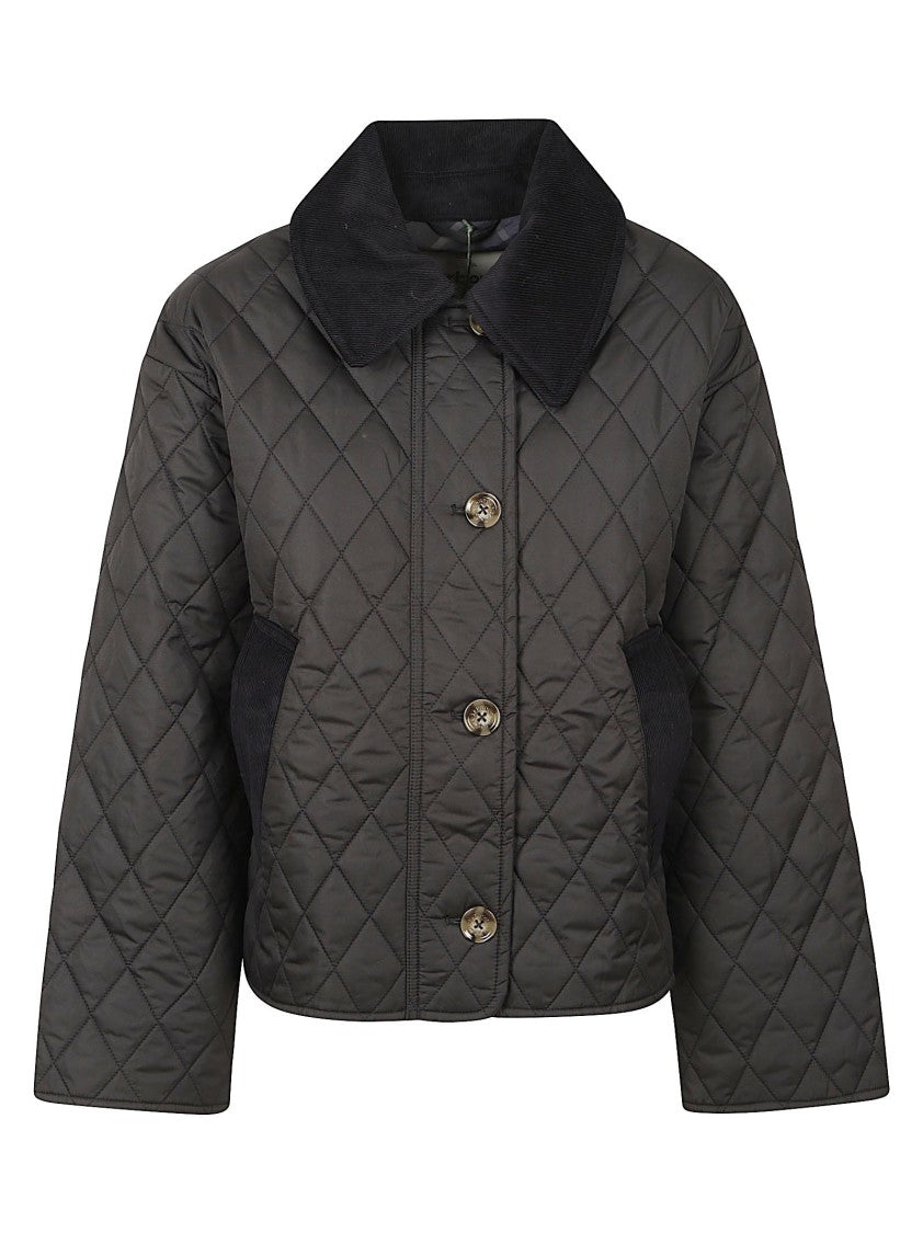 Barbour Quilted Jacket With Contrasting Corduroy Details