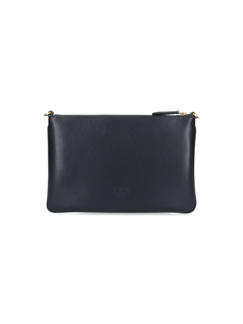 Pinko Shoulder Bag In Smooth Black Leather