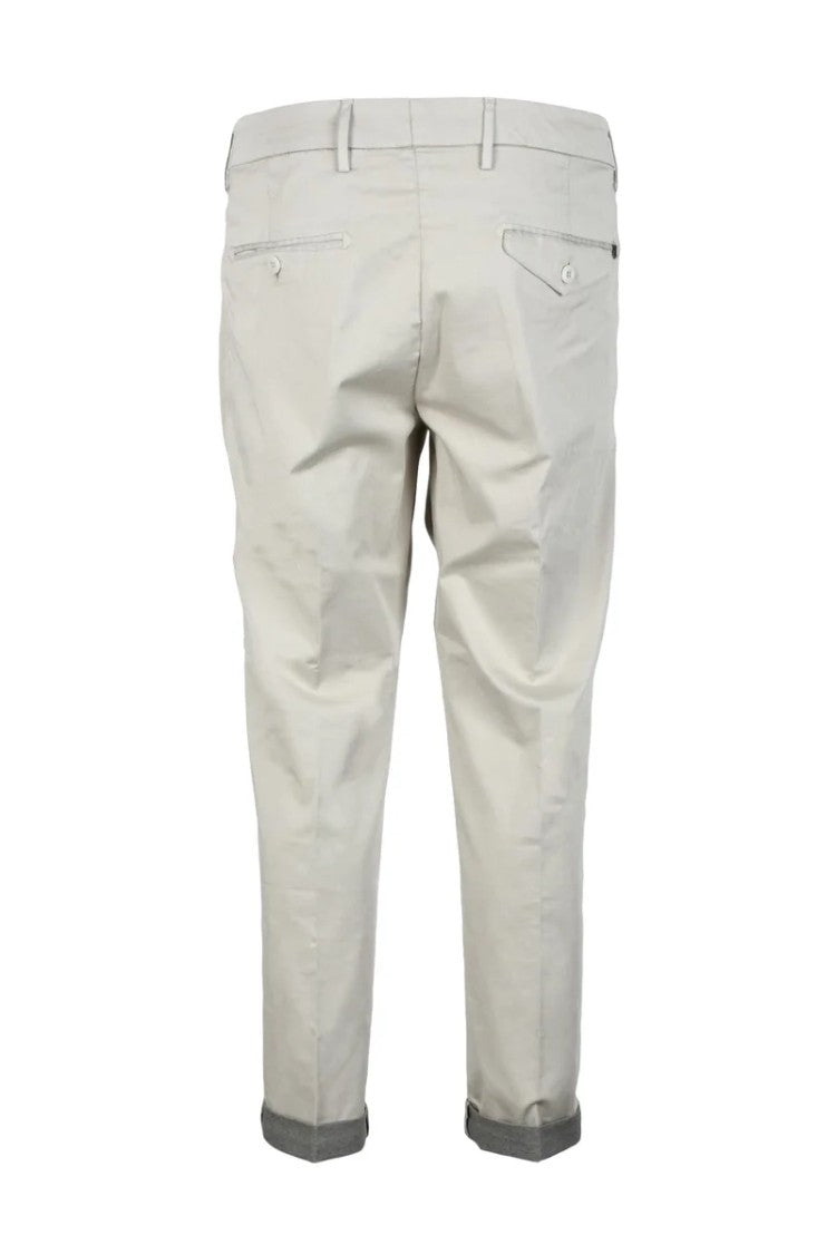 Dondup Beige Slim-Fit Cropped Trousers