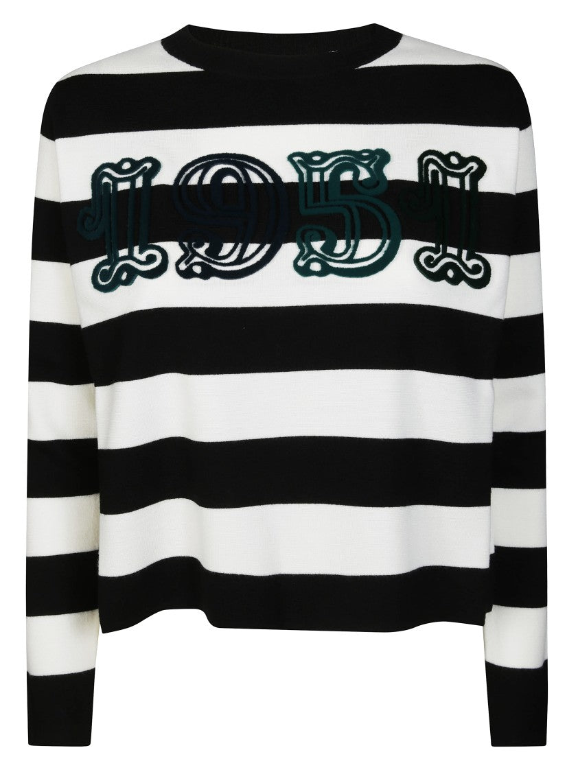 Max Mara Cropped Sweater With Vintage Embroidery