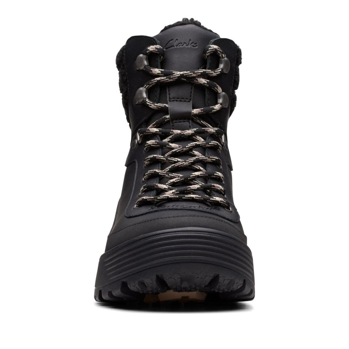 Clarks Black Atlhiketop Gtx Padded Collar Rugged Sole Leather Ankle Boots