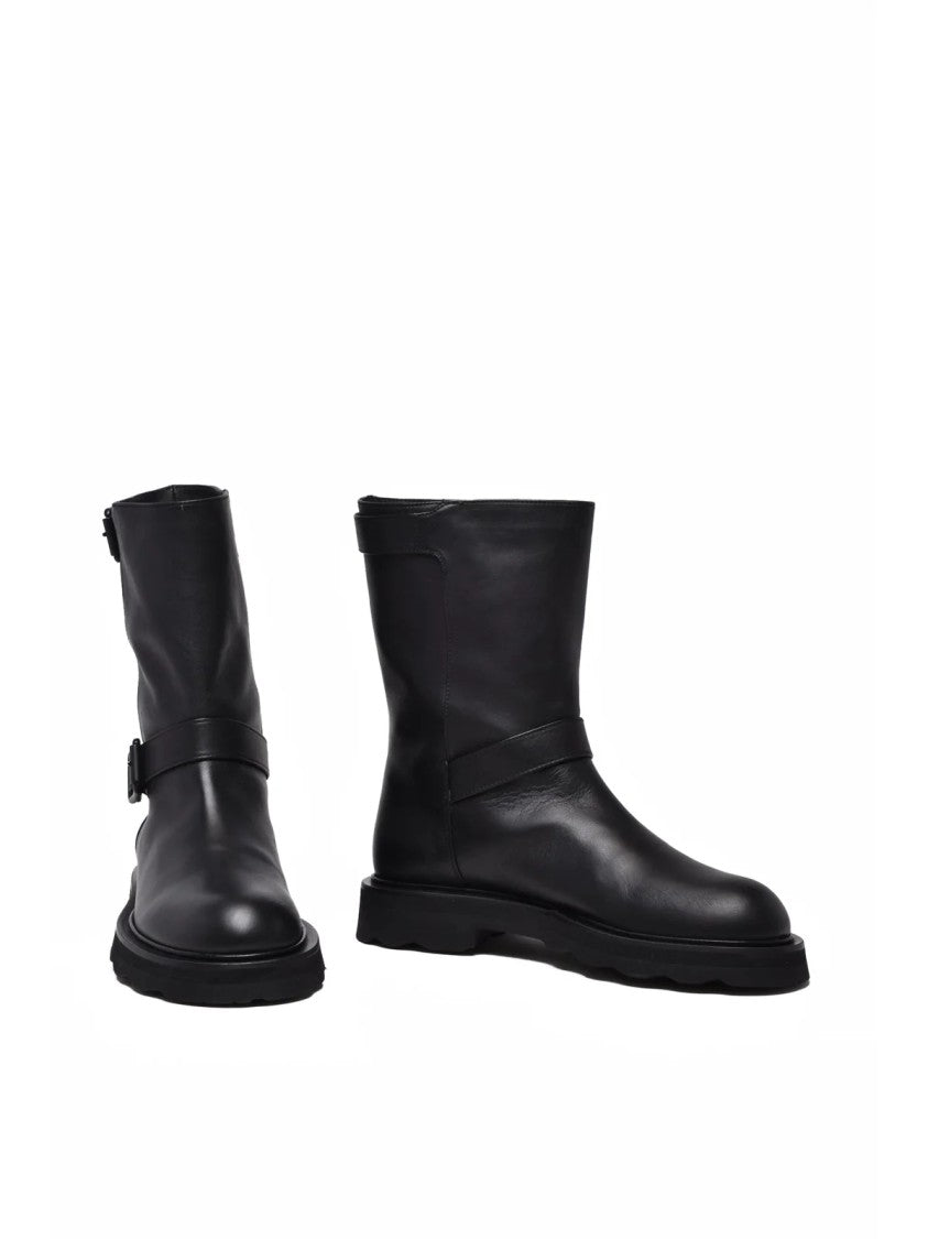 Pomme D'or Black Leather Platform Boots