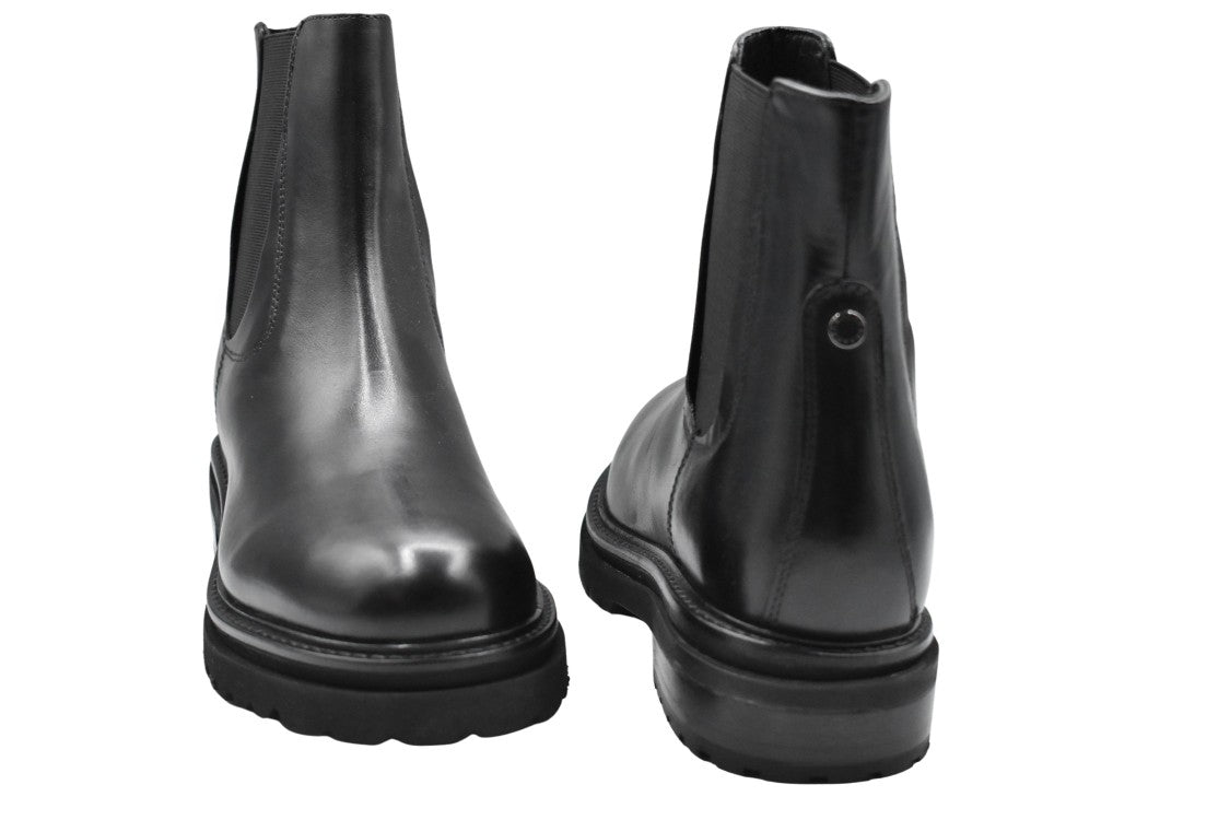Janet & Janet Polished Leather Ankle Boots With Lug Sole
