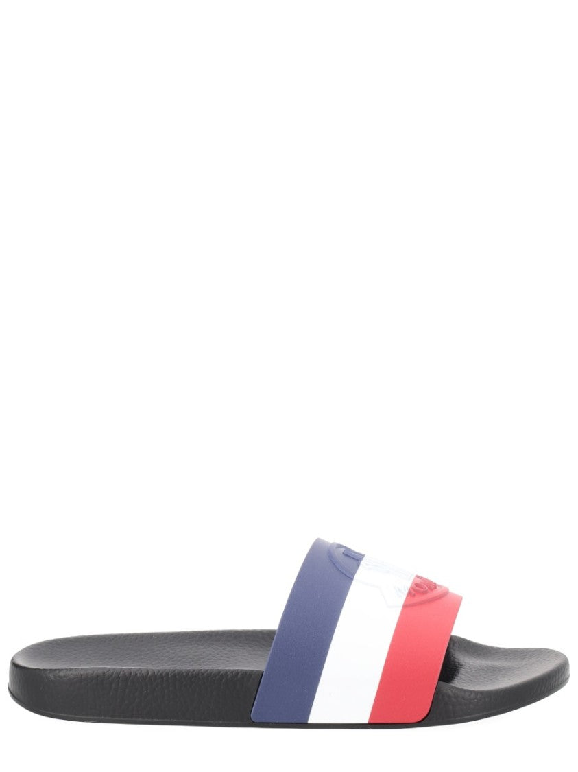 Moncler Basile Striped Elastodiene Slide Sandals