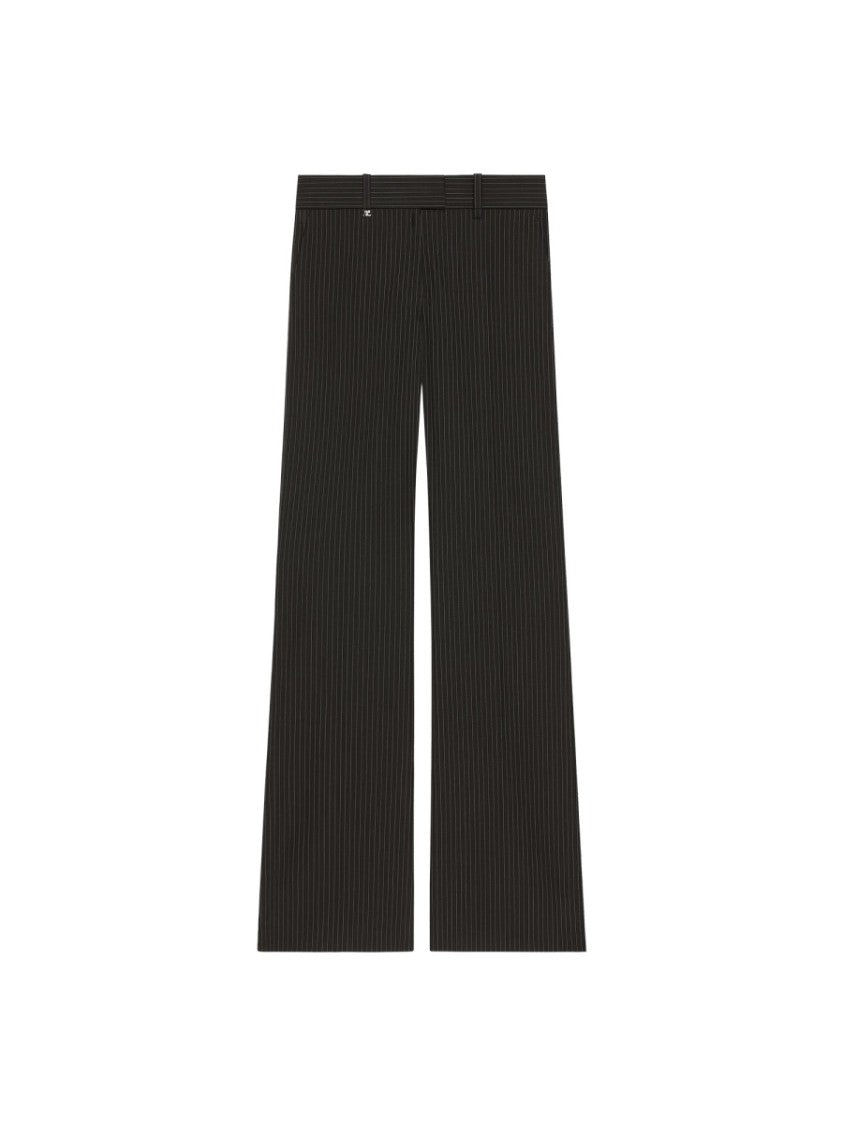 Courrèges Neutrals Pinstripes Wide Leg Pants