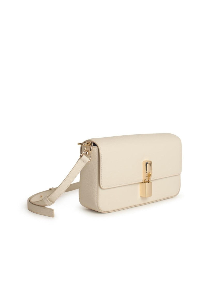 Furla Iride' Small Cream Leather Crossbody Bag